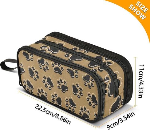 Big Capacity Pencil Case 3 Compartments Pen Case Canvas Bag Dog Alphabet Animal Make-up Pen Pouch for Office College School Kids Teens Student (Duck Ducky Animal Yellow) in Saudi Arabia