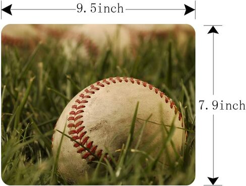 لوحة ماوس للألعاب البيسبول في العشب على الملعب لوحة ماوس مطاطية غير قابلة للانزلاق لأجهزة الكمبيوتر والكمبيوتر المحمول والمكتب والمنزل لوحة ماوس مخصصة مستطيلة مقاس 9.5 بوصة × 7.9 بوصة in Kuwait