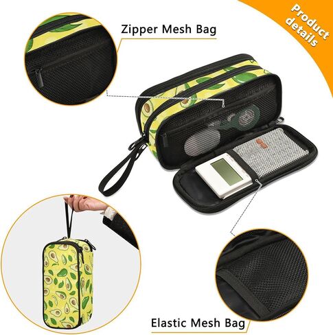 Big Capacity Pencil Case 3 Compartments Pen Case Canvas Bag Dog Alphabet Animal Make-up Pen Pouch for Office College School Kids Teens Student (Duck Ducky Animal Yellow) in Saudi Arabia