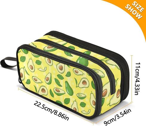 Big Capacity Pencil Case 3 Compartments Pen Case Canvas Bag Dog Alphabet Animal Make-up Pen Pouch for Office College School Kids Teens Student (Duck Ducky Animal Yellow) in Saudi Arabia