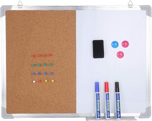 24“*18" Combo Boards Hanging Board Half Cork Half whiteboard for Home Office Desk Dry Erase with 1 Magnetic Dry Eraser, 3 Markers, 3 Magnets and 16 Thumb Tacks in Saudi Arabia