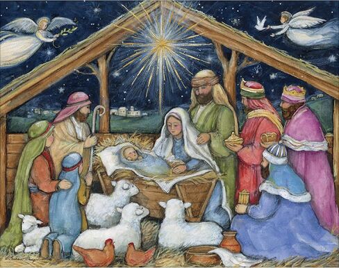 LANG - "Adore Him", Boxed Christmas Cards, Artwork by Susan Winget" - 18 Cards, 19 envelopes - 5.375" x 6.875" in Kuwait