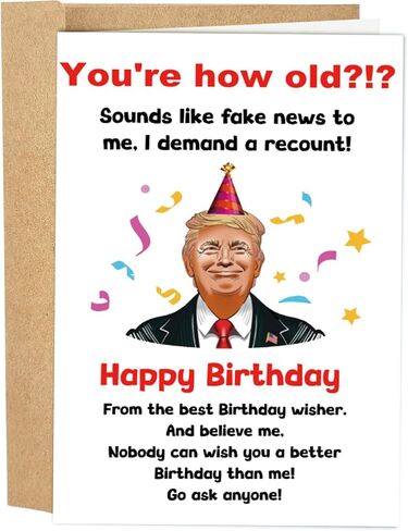 Funny Trump Birthday Card for Women Men, Hilarious Donald Trump Birthday Gift from Husband Wife, Joke Bday Card for Friend, Nobody Can Wish You A Better Bday Than Me in Saudi Arabia