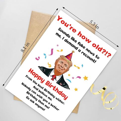 Funny Trump Birthday Card for Women Men, Hilarious Donald Trump Birthday Gift from Husband Wife, Joke Bday Card for Friend, Nobody Can Wish You A Better Bday Than Me in Saudi Arabia