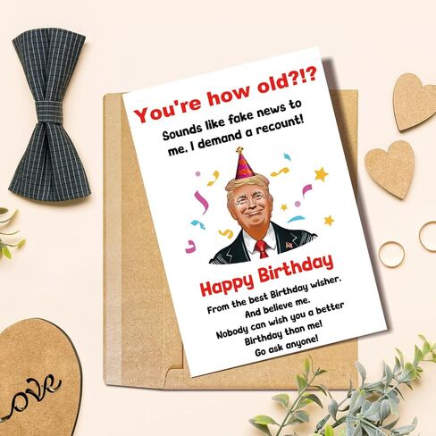 Funny Trump Birthday Card for Women Men, Hilarious Donald Trump Birthday Gift from Husband Wife, Joke Bday Card for Friend, Nobody Can Wish You A Better Bday Than Me in Saudi Arabia