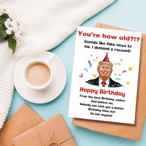 Funny Trump Birthday Card for Women Men, Hilarious Donald Trump Birthday Gift from Husband Wife, Joke Bday Card for Friend, Nobody Can Wish You A Better Bday Than Me in Saudi Arabia