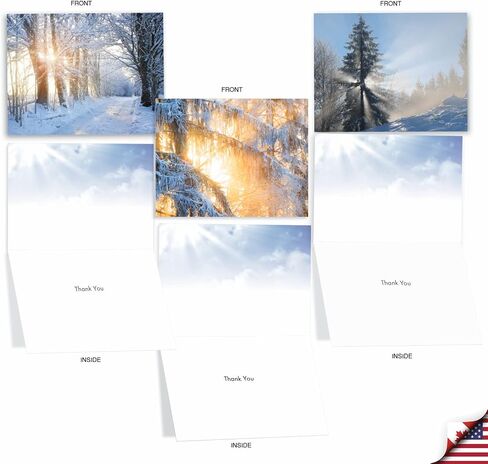 The Best Card Company - 20 Christmas Thank You Cards Boxed (10 Designs, 2 Each) - Assorted Gratitude Cards (4 x 5.12 Inch) - Season's Beachin AM6651XTG-B2x10 in Kuwait
