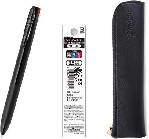 ZEBRA SARASA Clip 3C Cleanness 0.5mm Multicolor Pen & Refills (Black, Blue, Red), qullity original Black slim pen case in Kuwait