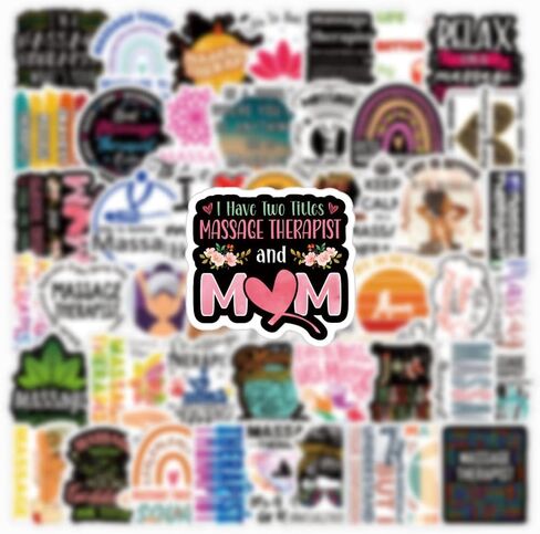 مجموعة 60 قطعة من ملصقات المعالجين بالتدليك، ملصقات جمالية مقاومة للماء من الفينيل لزجاجة المياه، والكمبيوتر المحمول، والهاتف، ولوح التزلج، وسجل القصاصات، وممتص الصدمات للأطفال والمراهقين والبالغين من أجل ديكور مستلزمات الحفلات in Kuwait