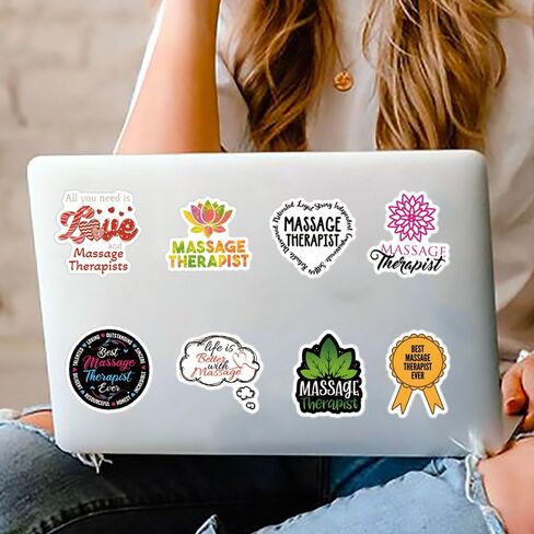 مجموعة 60 قطعة من ملصقات المعالجين بالتدليك، ملصقات جمالية مقاومة للماء من الفينيل لزجاجة المياه، والكمبيوتر المحمول، والهاتف، ولوح التزلج، وسجل القصاصات، وممتص الصدمات للأطفال والمراهقين والبالغين من أجل ديكور مستلزمات الحفلات in Kuwait