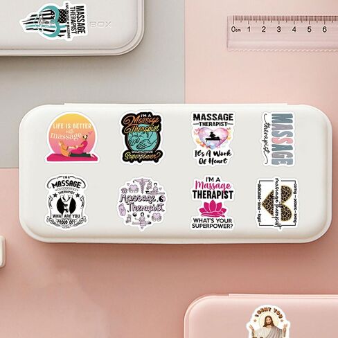 مجموعة 60 قطعة من ملصقات المعالجين بالتدليك، ملصقات جمالية مقاومة للماء من الفينيل لزجاجة المياه، والكمبيوتر المحمول، والهاتف، ولوح التزلج، وسجل القصاصات، وممتص الصدمات للأطفال والمراهقين والبالغين من أجل ديكور مستلزمات الحفلات in Kuwait