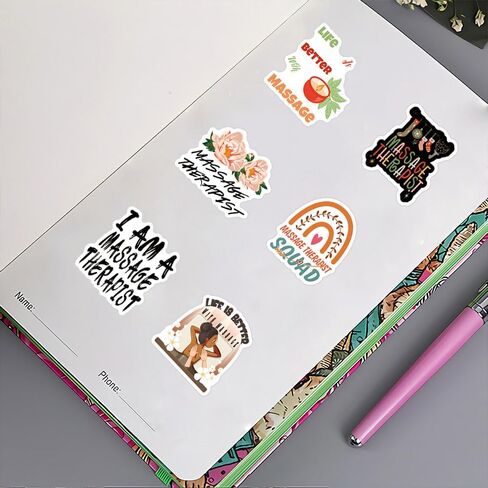 مجموعة 60 قطعة من ملصقات المعالجين بالتدليك، ملصقات جمالية مقاومة للماء من الفينيل لزجاجة المياه، والكمبيوتر المحمول، والهاتف، ولوح التزلج، وسجل القصاصات، وممتص الصدمات للأطفال والمراهقين والبالغين من أجل ديكور مستلزمات الحفلات in Kuwait