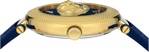 ساعة عصرية للنساء من مجموعة Versus Versace Brick Lane Lion تتميز بحزام جلدي قابل للتعديل ومينا بأشعة الشمس in Kuwait