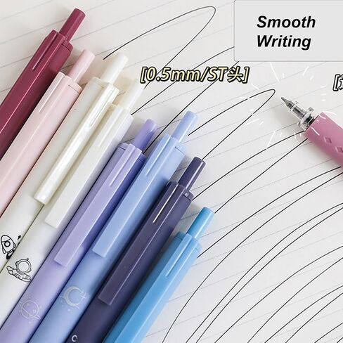 5 Pcs Gel Ink Pens Retractable Pens Black Ink Pens 0.5mm Smooth Writing Pens Office School Supplies Women Girl Men Boy (White Space) in Saudi Arabia
