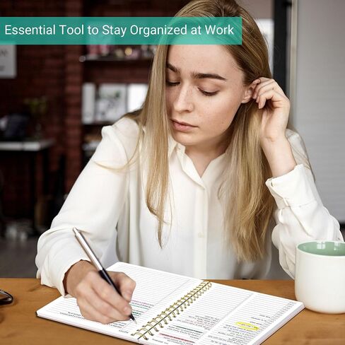 Daily Planner To Do List Notebook with Hourly Schedule, Undated Spiral Appointment Planner to Organize Your Daily Task and Appointment, School or Office Supplies for Women & Men, 7.5"x10", Green in Saudi Arabia