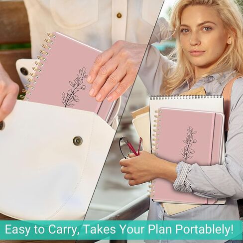 Daily Planner To Do List Notebook with Hourly Schedule, Undated Spiral Appointment Planner to Organize Your Daily Task and Appointment, School or Office Supplies for Women & Men, 7.5"x10", Green in Saudi Arabia