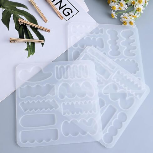 Hair Clip Silicone Molds for Resin Casting, Multi-style DIY Hair Clips Resin Molds with 10 Golden Hair Clip Accessories, Hairpin Molds for Epoxy Resin Casting Resin Hair Clips Mold for Hair Pin Making in Saudi Arabia