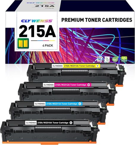 خراطيش حبر 215A 4 عبوات (رقاقة متضمنة) بديلة لطابعة HP 215A W2310A لطابعة HP Color Pro MFP M183fw M182nw M182n M155a M115nw (BK/C/M/Y، 4 عبوات) in Kuwait