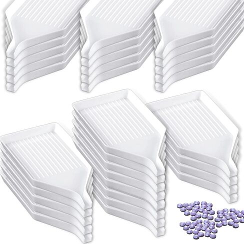 48PCS Diamond Art Painting Sorting Trays – 3.8x2.8 Inch Plastic Diamond Art Painting Bead Sorting Trays Organizer Diamond Painting Accessories and Tools for DIY Crafts Rhinestone Sorting Trays in Kuwait