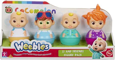Cocomelon Weebles 4 Figure Pack, Chunky Moulded Figures, JJ, moonbug, Preschool Imaginative Play, Blue in Saudi Arabia