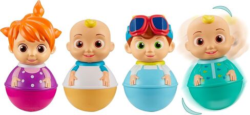 Cocomelon Weebles 4 Figure Pack, Chunky Moulded Figures, JJ, moonbug, Preschool Imaginative Play, Blue in Saudi Arabia