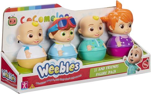 Cocomelon Weebles 4 Figure Pack, Chunky Moulded Figures, JJ, moonbug, Preschool Imaginative Play, Blue in Saudi Arabia