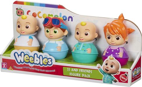 Cocomelon Weebles 4 Figure Pack, Chunky Moulded Figures, JJ, moonbug, Preschool Imaginative Play, Blue in Saudi Arabia