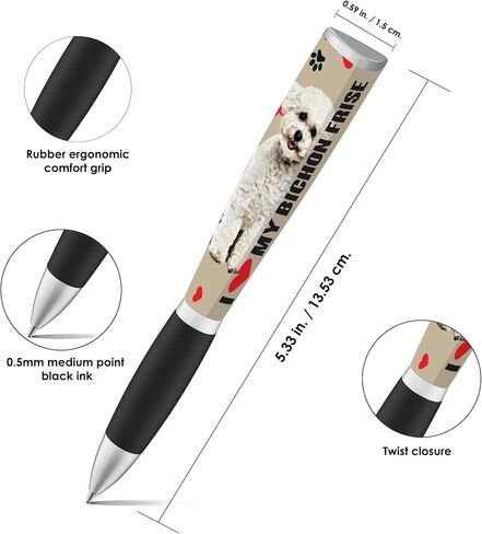 ANINKABOVE I Love My Dog Ballpoint Pen (1 Pen, 3-Sided) Dog Birthday Cute Pens, Fun Pens Dog Lovers Gifts For Women & Dog Dad Cool Pens, Dog Mom Gifts - Cute School Supplies Dog Pens (Shih Tzu Gift),Black,(DOG-1054-A12676BLK-SHZ) in Saudi Arabia