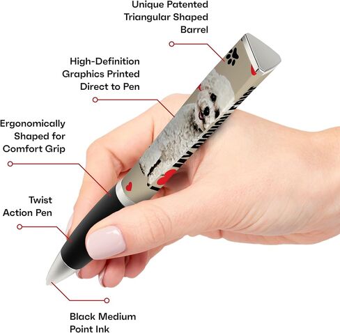 ANINKABOVE I Love My Dog Ballpoint Pen (1 Pen, 3-Sided) Dog Birthday Cute Pens, Fun Pens Dog Lovers Gifts For Women & Dog Dad Cool Pens, Dog Mom Gifts - Cute School Supplies Dog Pens (Shih Tzu Gift),Black,(DOG-1054-A12676BLK-SHZ) in Saudi Arabia