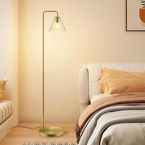 hooyi Glass Industrial Floor Lamp,Gold Tall Standing Floor Lamps with Glass Shade for Living Room (Bulb not inculded) in Saudi Arabia