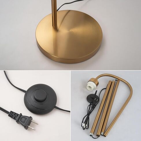 hooyi Glass Industrial Floor Lamp,Gold Tall Standing Floor Lamps with Glass Shade for Living Room (Bulb not inculded) in Saudi Arabia