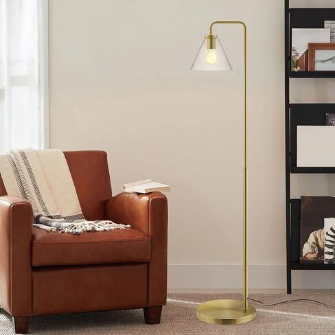 hooyi Glass Industrial Floor Lamp,Gold Tall Standing Floor Lamps with Glass Shade for Living Room (Bulb not inculded) in Saudi Arabia