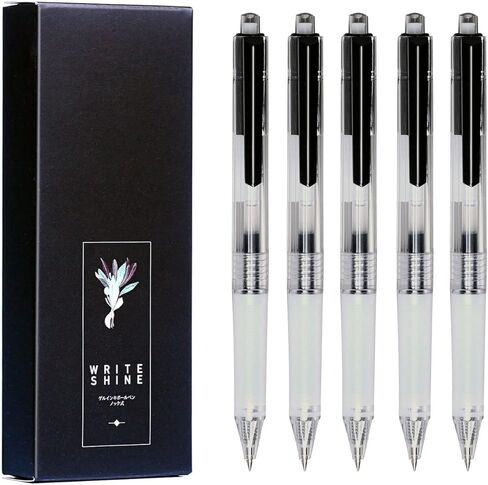 أقلام حبر جل XIZE SH، أقلام كتابة ناعمة ذات نقاط دقيقة، حبر أسود، حجم خط 0.5 مم، مقاومة للماء وسريعة الجفاف، عدد 5 in Kuwait