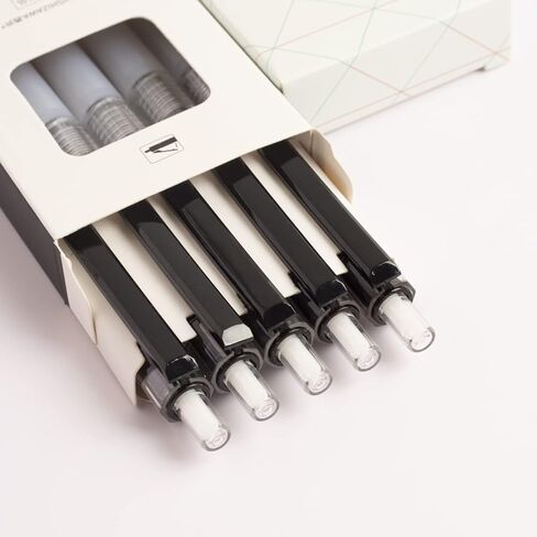 أقلام حبر جل XIZE SH، أقلام كتابة ناعمة ذات نقاط دقيقة، حبر أسود، حجم خط 0.5 مم، مقاومة للماء وسريعة الجفاف، عدد 5 in Kuwait