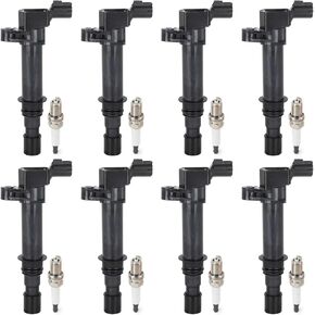 Set of 8 Ignition Coils Pack UF270 & 7092 Iridium Spark Plugs Compatible with Dodge Ram 1500/Dakota/Durango,for Jeep Grand Cherokee/Commander, Mitsubishi Raider V8 4.7L Replace#UF297,56028138