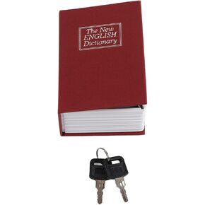 Diversion Book Safe with Combination Lock, Money Safe for Cash Money Hiding Box, Collection Box for Money, Jewelry and Small Objects Disguised as Book (Red)