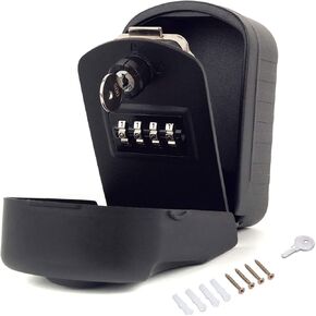 Key Storage Security Lock,V-Resourcing® Wall Mounted Outdoor Combination Lock Box with Emergency Unlock,Password Recovery Design, to Share and Secure Keys for Home,Office,Garage etc