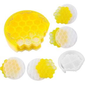 Framendino, 5 Pack Honeycomb Coaster Silicone Resin Molds Set with Organizer Box Silicone Bee Epoxy Resin Coaster Making Kit Molds Tray for DIY Resin Crafts Coffee Cup Tray Cup Mats Home Decoration in Saudi Arabia