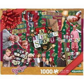 Aquarius A Christmas Story Wrapping Paper 1000pc Puzzle (1000 Piece Jigsaw Puzzle) - Glare Free - Precision Fit - Officially Licensed A Chritmas Story Merchandise & Collectibles -22x28 Inches
