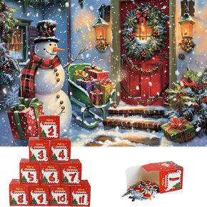 MISITU Advent Puzzles 2024 Christmas Jigsaw Puzzles Christmas Snowman Puzzle 24 Parts 1008 Pieces Puzzles for Adults Teen Jigsaw Puzzle Holiday Puzzle Countdown to Christmas Puzzle 28 x 20 inch