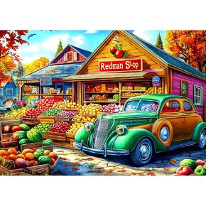 Colorful Fruit Shop 1000 Piece Jigsaw Puzzle for Adults, Impossible Hard Unique Difficult Challenging Puzzles for Adults Fun, Vibrant Imagery Jigsaw Puzzles for Game Nights Family,Friends