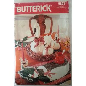 CRAFT PATTERN -- BUTTERICK #5803 - SWANS - PLACEMATS AND NAPKINS