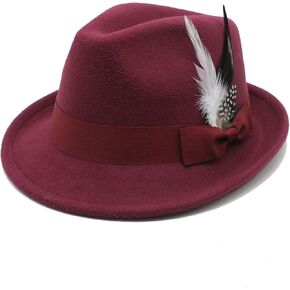 LIDHAY Classic Fedora Hats for Men & Women Vintage Style Short Brim Felt Hat Panama Fedora Hats with Bands