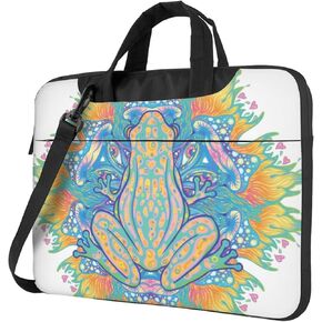 Laptop Bag Laptop Case 15.6 Inch Computer Bags Trippy Frog Mandala Hippie Printed Padded Sleeve Cover for Women Men