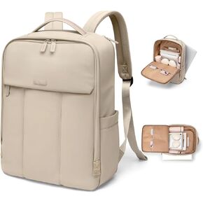 Travel Laptop Backpack for Women Carry On Backpack Casual Daypack for Weekender Business Hiking Fits 16Inch Notebook,Apricot