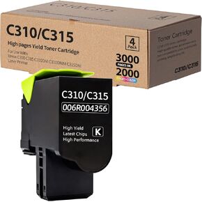 C310 C315 Black Toner Cartridge Compatible for Xerox 006R004356 for Xerox C310 C310DNI C310DNIM C315 C315DNI Laser Printer (2BK,2-Pack)