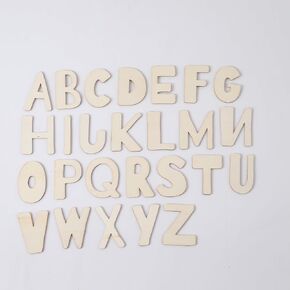 3in 208 Pieces Wooden Unfinished Letter Wooden Surface Alphabet Letters for Hobby DIY Crafts