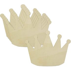 Samanter Blank Crown Wood Slices, Unfinished Wood Cutout,DIY Craft Ornaments Craft 6pcs
