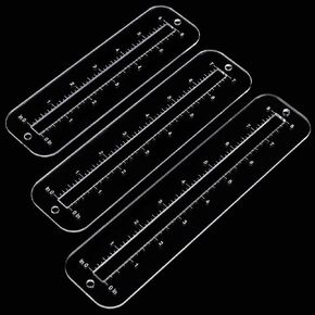 PH PandaHall 6pcs 3 Sizes Zipper Making Templates, Clear Zipper Template Patchwork Ruler Sewing Tools Acrylic Zip Pocket Template Set for Leather Lace-in Boot Zipper Inserts Bag Zip Pocket DIY Crafts
