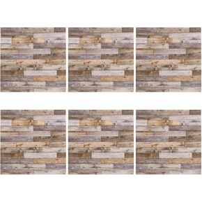 MECCANIXITY Dollhouse Floorboards 4 x 4 Inch Gray Rectangle Dollhouse Wallpaper and Flooring for Dollhouse Accessories 6 Pcs